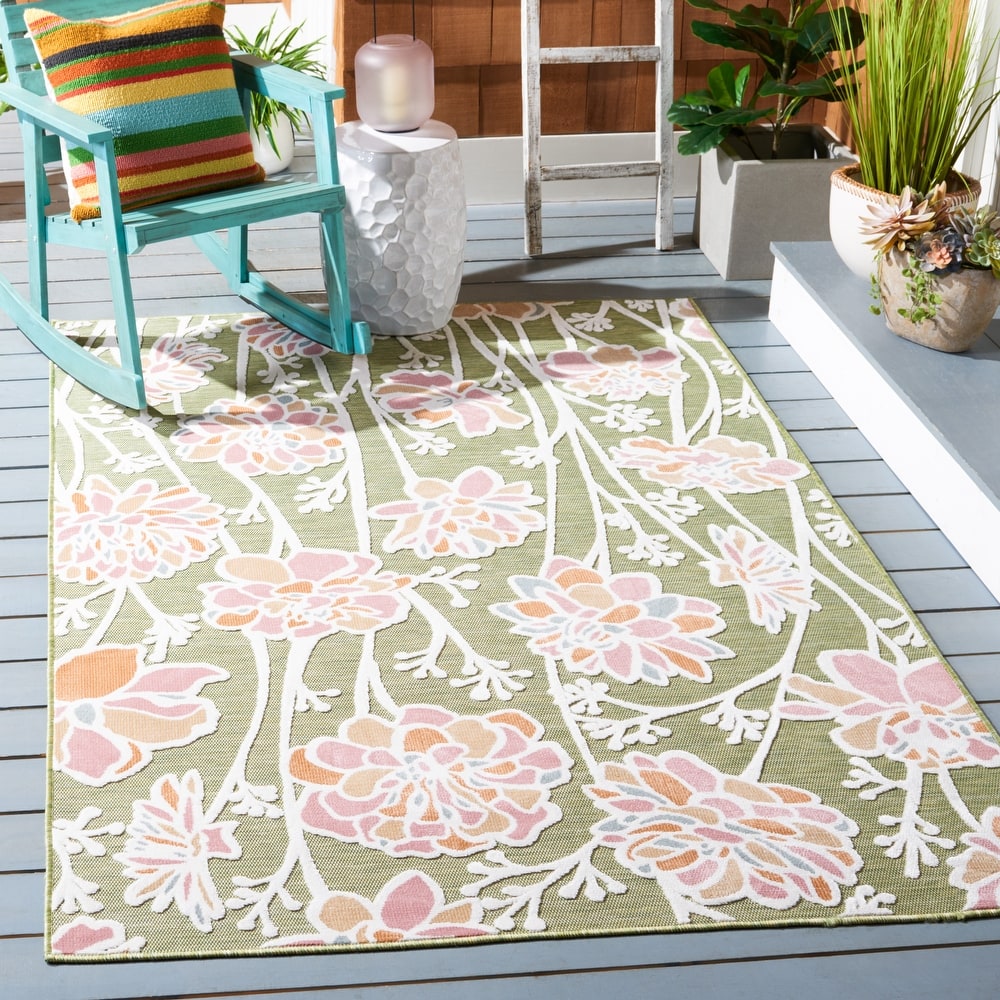 SAFAVIEH Cabana Carolane Indoor/ Outdoor Floral Rug