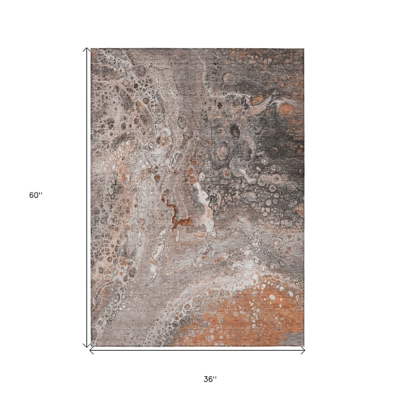 HomeRoots Abstract Contemporary Rectangle Outdoor Rug