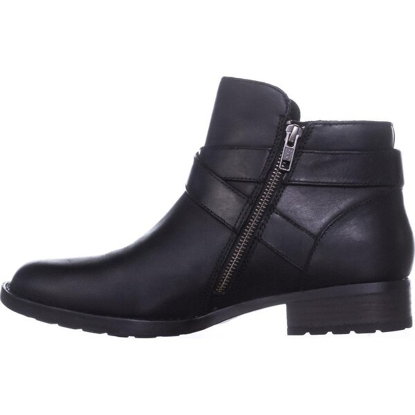 born black leather ankle boots