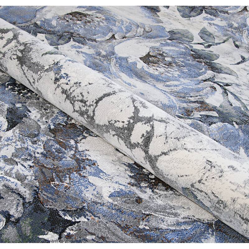 Provencal Floret Gray Area Rug