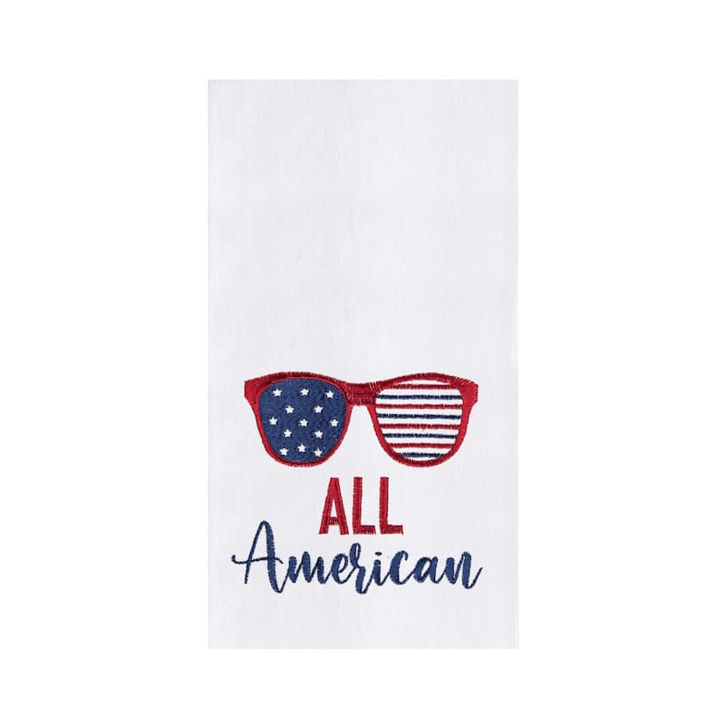 All American Sunglasses 4th of July Cotton Kitchen Towel Patriotic Dishtowel Decoration