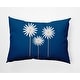 preview thumbnail 1 of 1, Floral Print Indoor/Outdoor Throw Pillow Dark Cobalt Blue - 14" x 20"