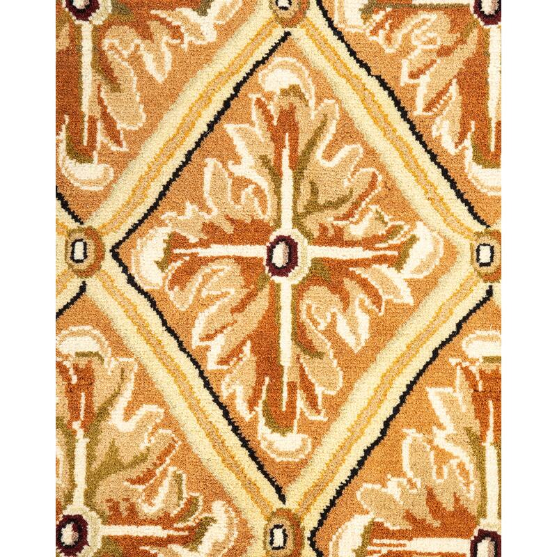 Overton Hand Knotted Wool Vintage Inspired Traditional Mogul Yellow Area Rug - 6' 2" x 8' 10"
