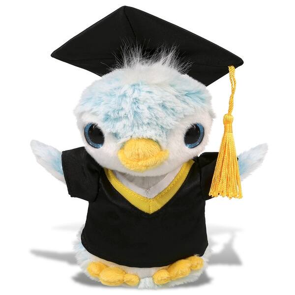 slide 2 of 6, DolliBu Blue Penguin Graduation Plush with Gown and Cap with Tassel - 6 inches