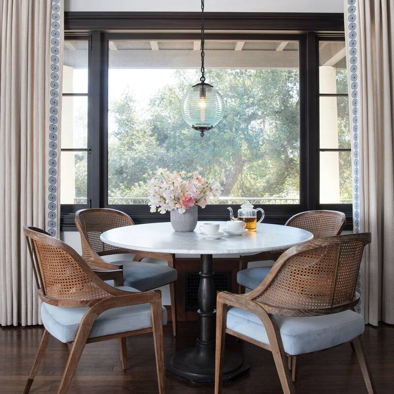 Industrial 1 - Light 11.8" W Retro French Globe Glass Pendant For Kitchen Island