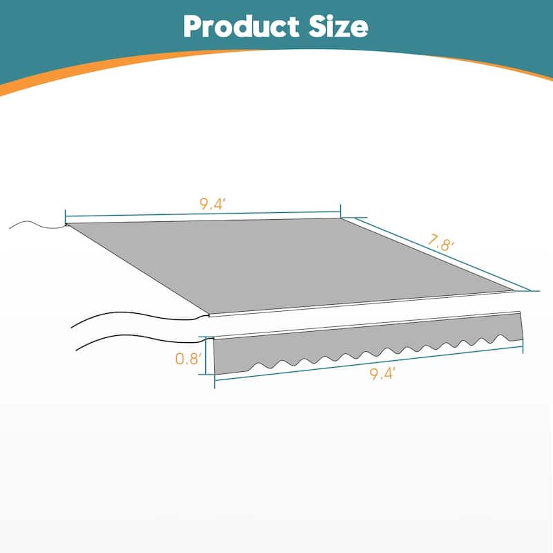 MCombo Sunshade Replacement Fabric with UV Protection for Retractable Patio Awnings