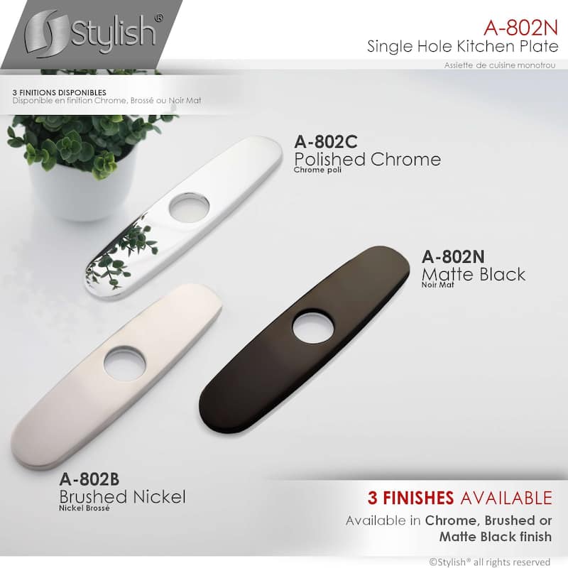 Single Hole 9.75-inch Kitchen Faucet Plate