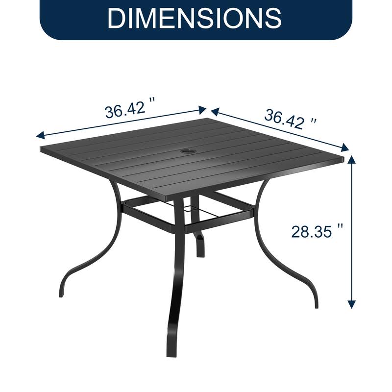 Clihome Outdoor 6 Piece Patio Swivel Chair Dining Table Set