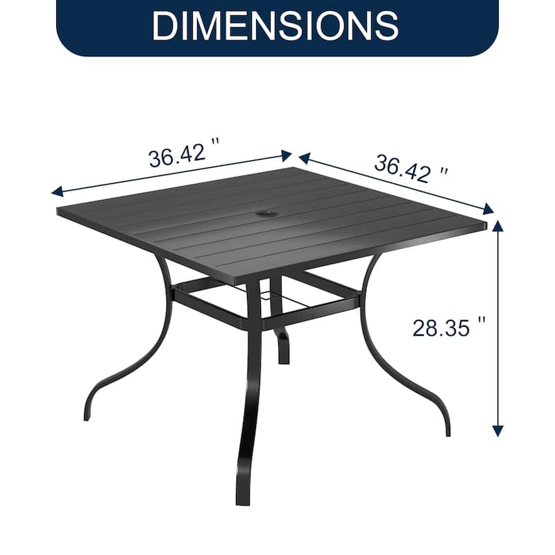 Clihome Outdoor 6 Piece Patio Textiliene Swivel Chair Dining Table Set