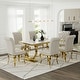 preview thumbnail 18 of 69, Luxurious Dining Room Table Set with Buttons Tufted Velvet Dining Chairs Table with 6 Chairs - White and Gold