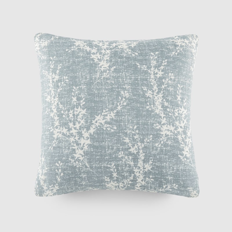 Elegant Patterns Cotton Decor Throw Pillow in Willow - Light Blue