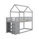 preview thumbnail 10 of 14, Twin/Twin House Bunk Bed With Shelves And Drawers