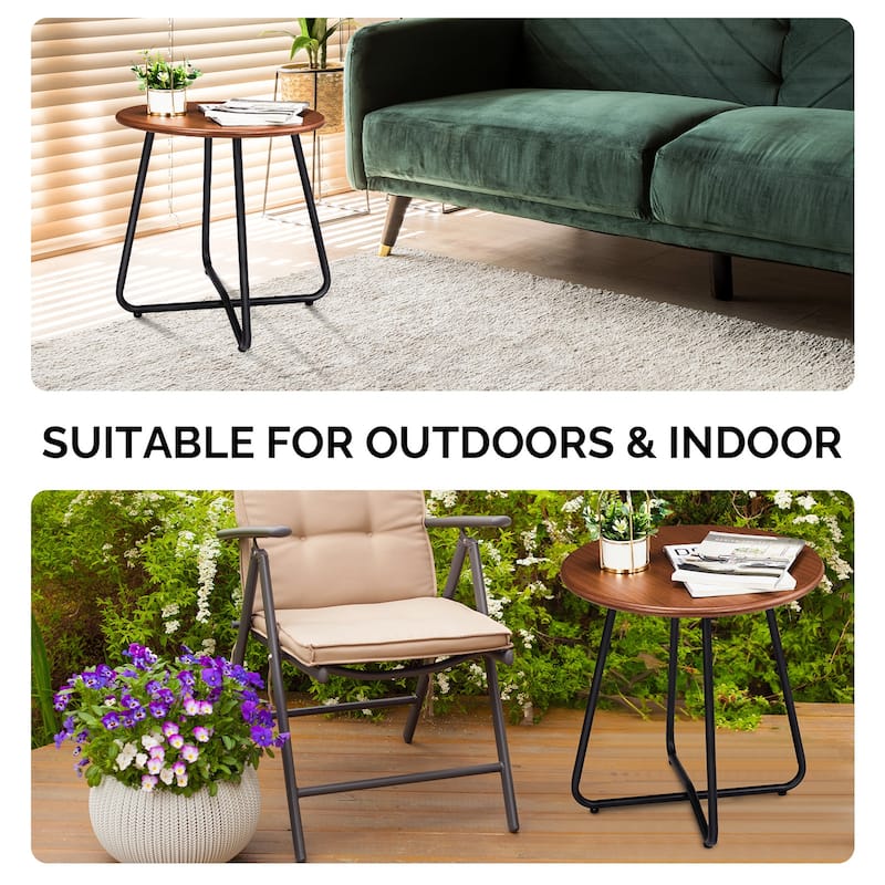 21"H Side Table,Outdoor Weather Resistant End Table for Patio