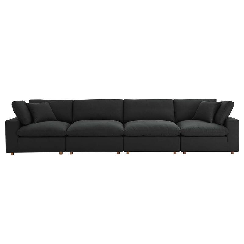 Commix 4 Piece Down Filled Overstuffed Sectional Sofa Set