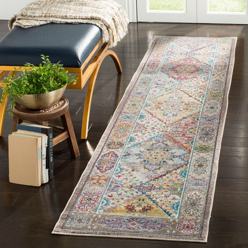 SAFAVIEH Aria Reinette Vintage Boho Oriental Rug - 2' x 8' Runner - Cream/Multi