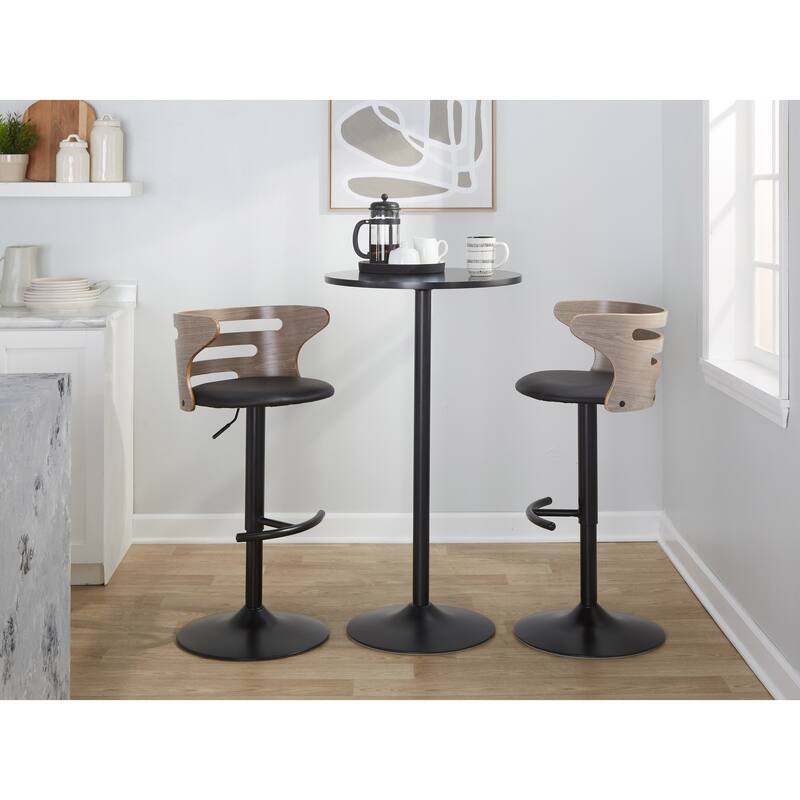 Carson Carrington Cranagh Adjustable Bar Stool with Rounded T Footrest (Set of 2)