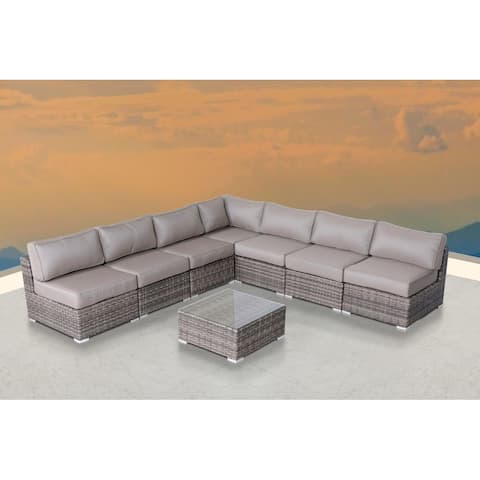 LSI Wicker/Rattan 6 - Person Seating Group with Sunbrella Cushions