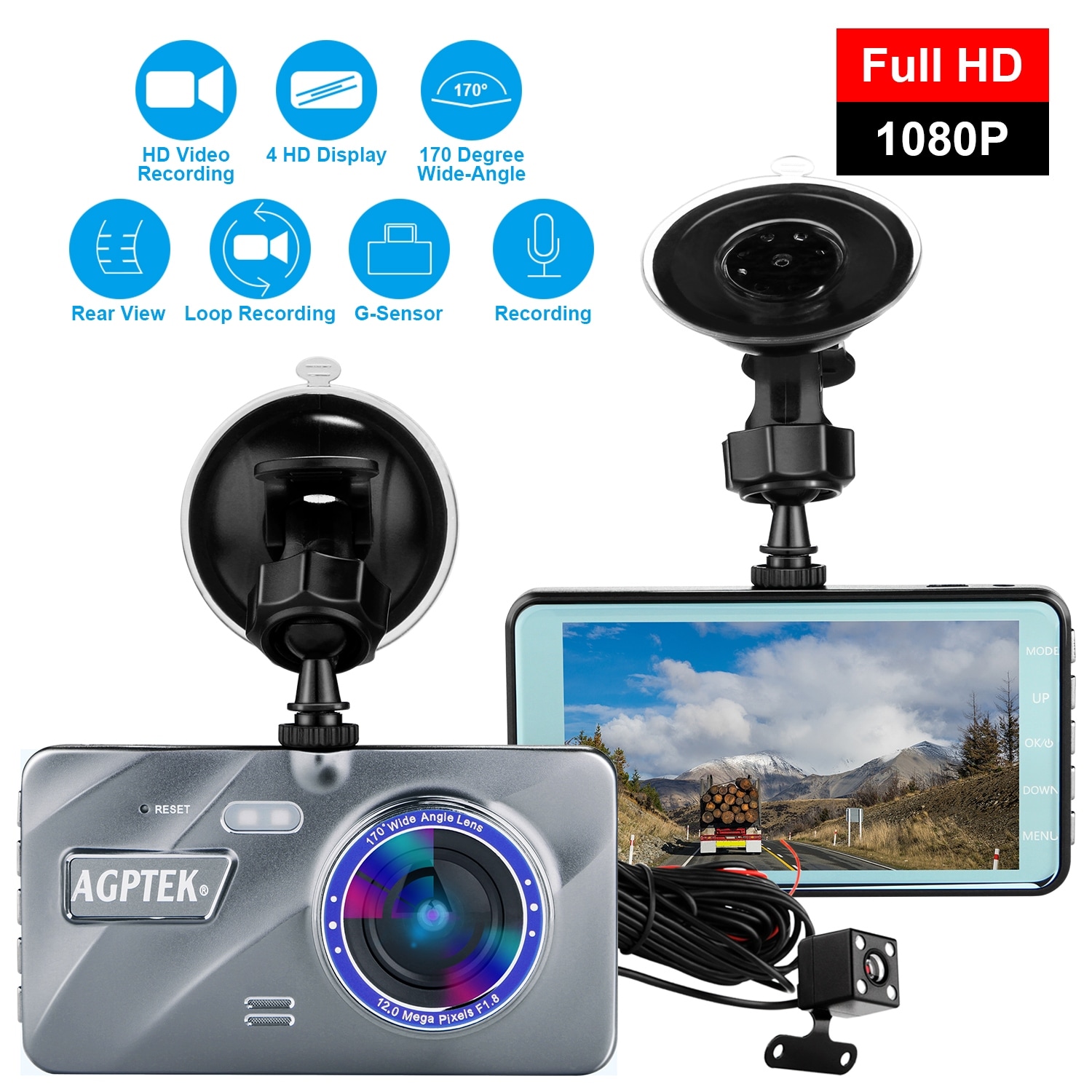 3/" Vehicle 4K 1080P Car Dashboard DVR Camera Video Recorder Dash Cam G-Sensor