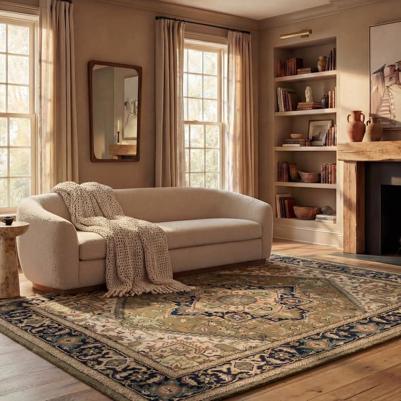 SAFAVIEH Handmade Heritage Carrol Traditional Oriental Wool Rug