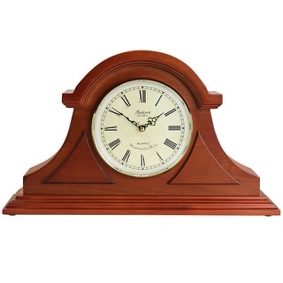 Bedford Clock Collection Mahogany Cherry Mantel Clock with Chimes