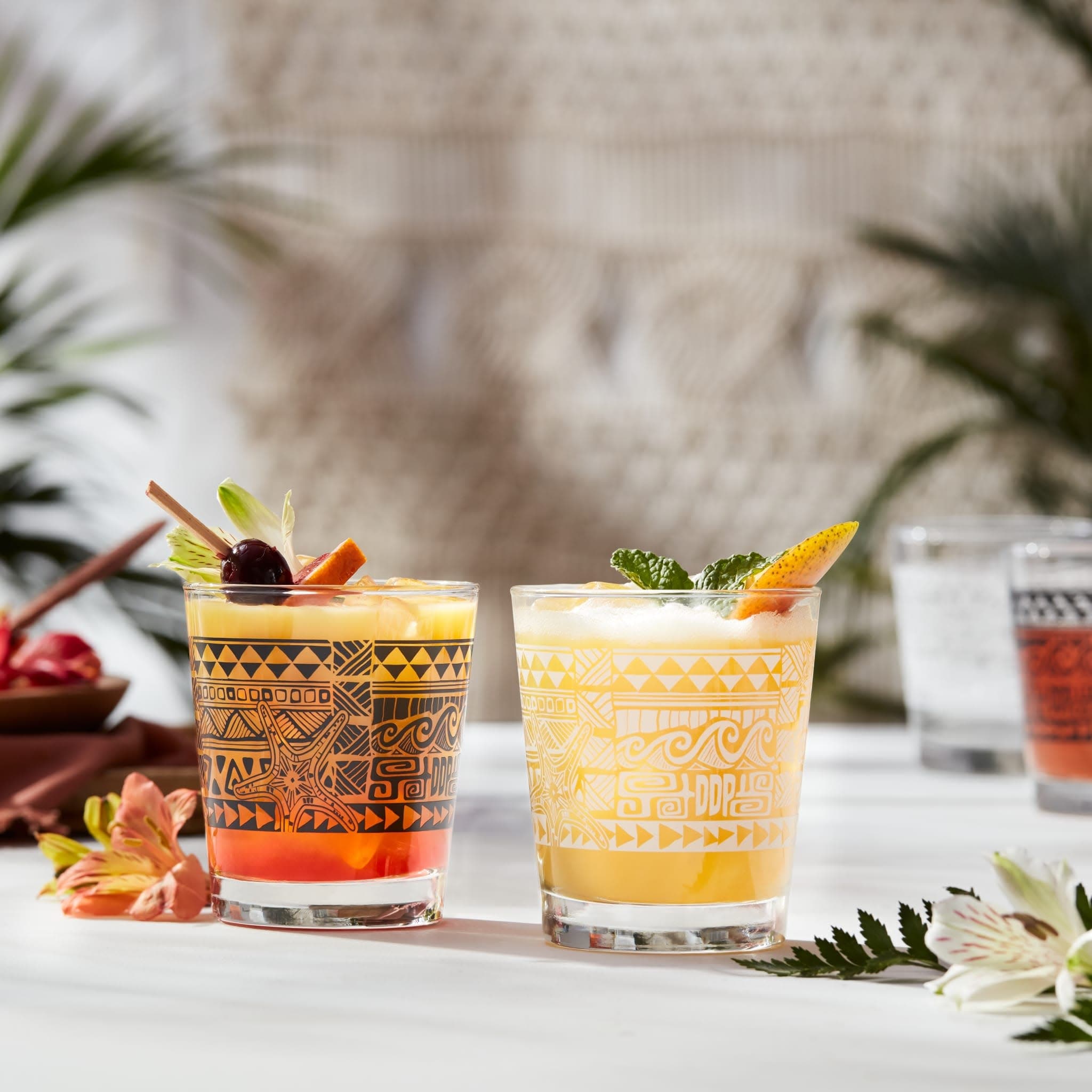 Libbey Tiki Kahiko Rocks Glass, Black, 13-ounce, Set of 4 - Set of 4