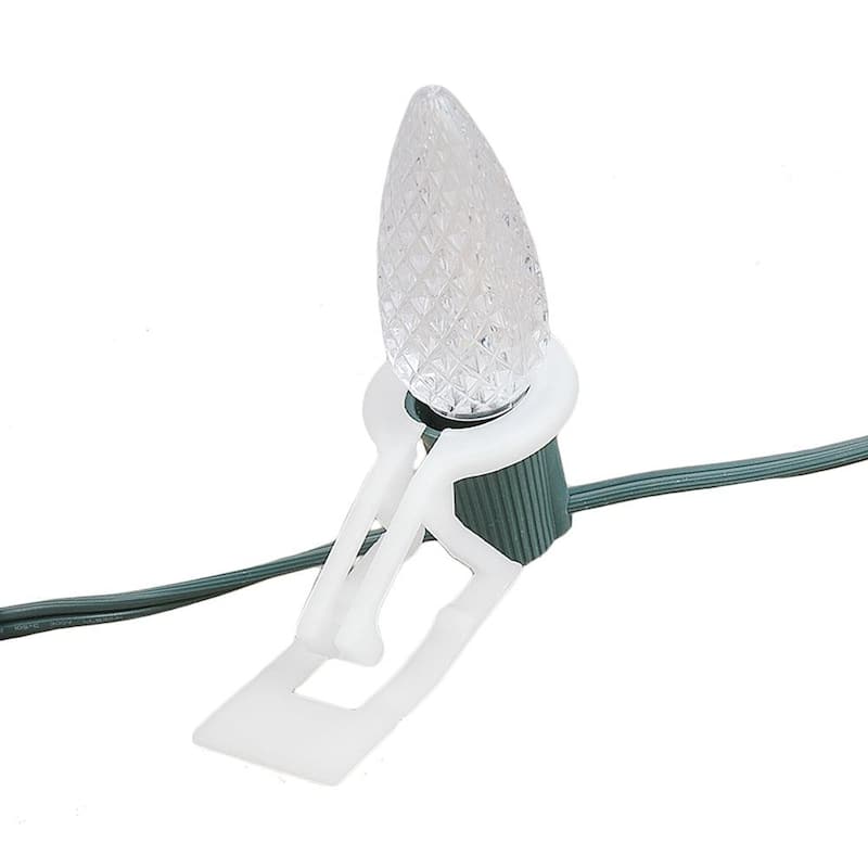 Novelty Lights C9 Tuff Flex Clips, 100 Pack - White - String Lights