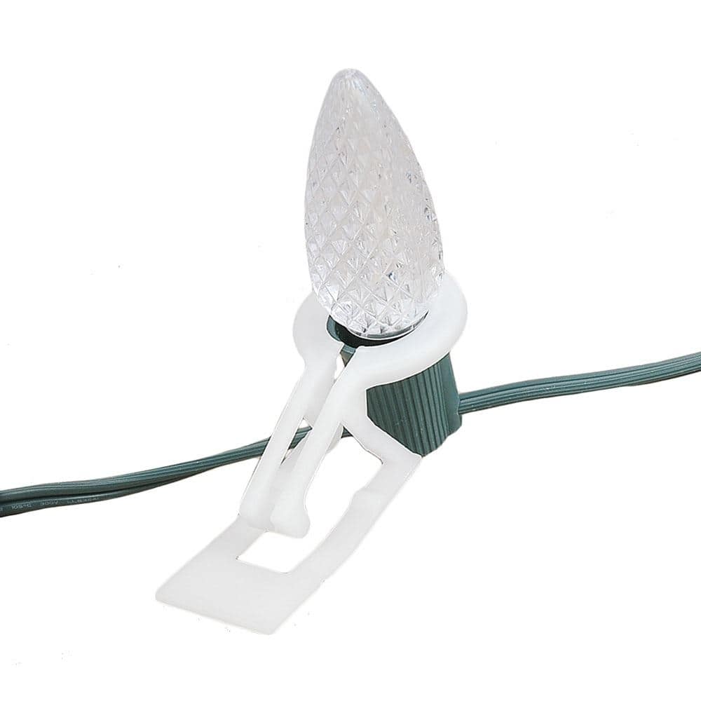 Novelty Lights C9 Tuff Flex Clips, 100 Pack - White