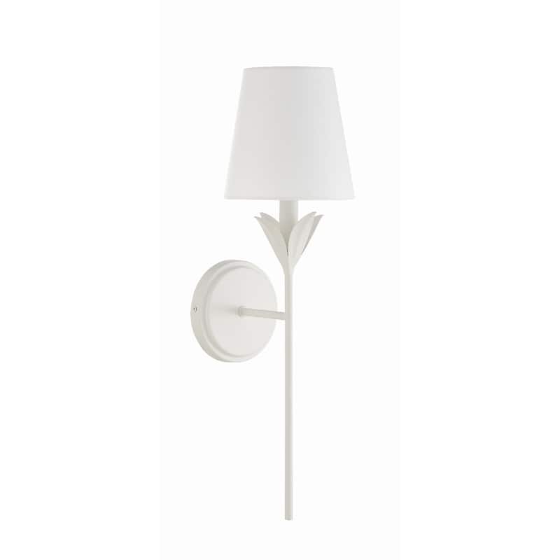 Broche 1 Light Matte White Wall Mount - 6"W x 21"H x 7.25"D