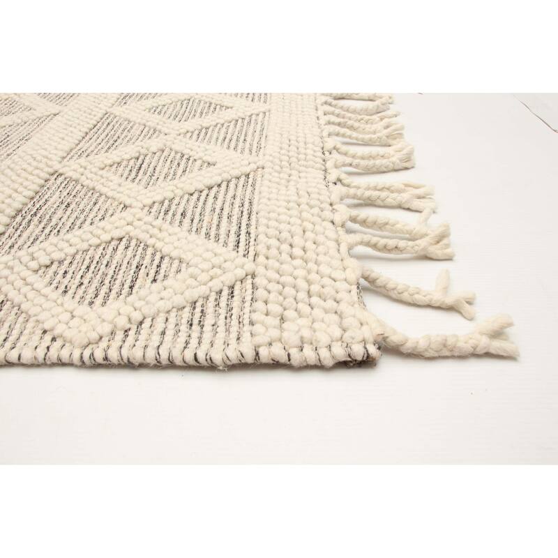 ECARPETGALLERY Braid weave Sienna Cream Wool Rug - 6'2 x 6'2
