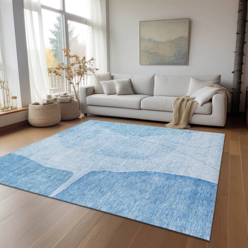 Machine Washable Indoor/ Outdoor Chantille Modern Abstract Rug