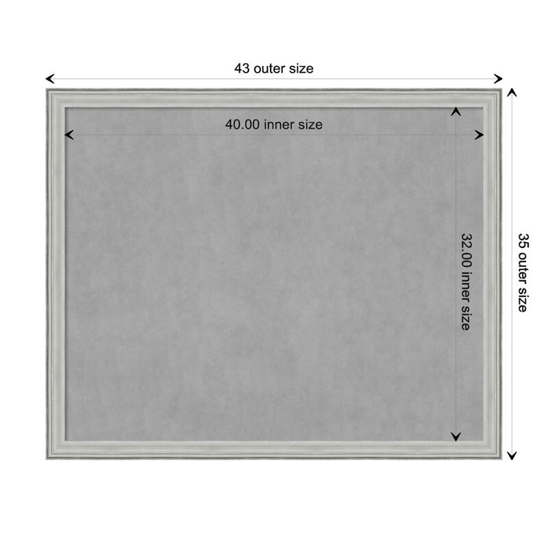 Amanti Art Bel Volto Silver Framed Magnetic Board - Board Size 40x32