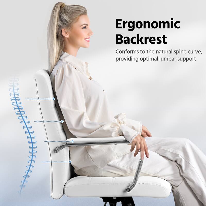 Yaheetech Adjustable Mid-Back Faux Leather Swivel Office Chair