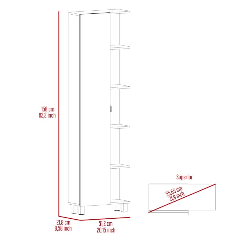 Portland 5-Shelf Linen Cabinet