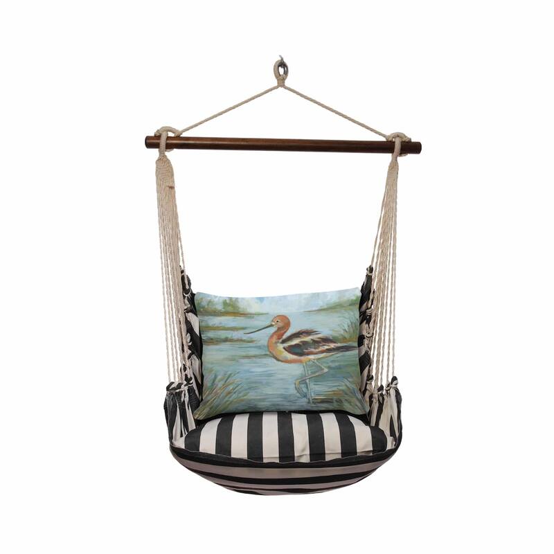 Magnolia Casual Swing Set 4 piece - True Black Stripe w/ Avocet Bird in Water