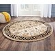preview thumbnail 3 of 10, SAFAVIEH Handmade Stratford Ludgera Traditional Oriental Wool Rug 5' Round - Ivory/Black - Round