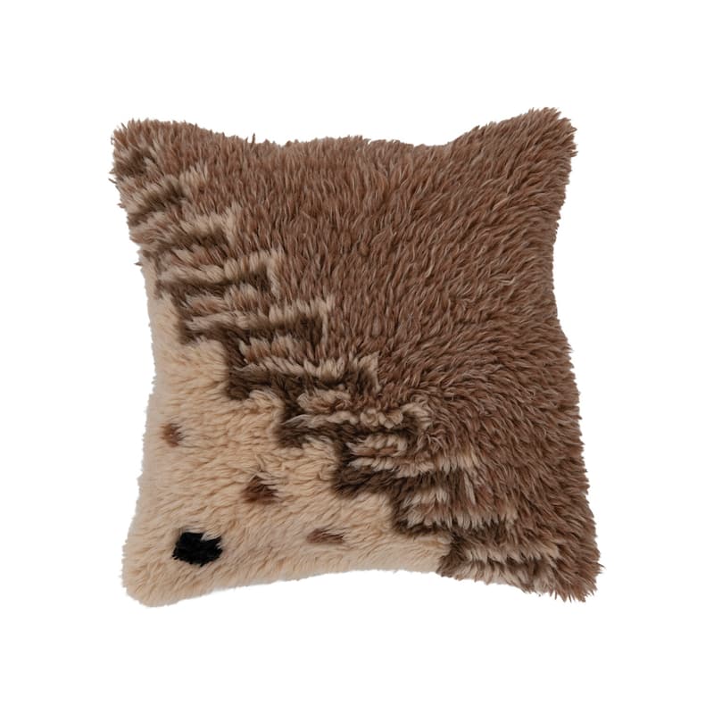 New Zealand Wool Tufted Pillow with Geometric Design