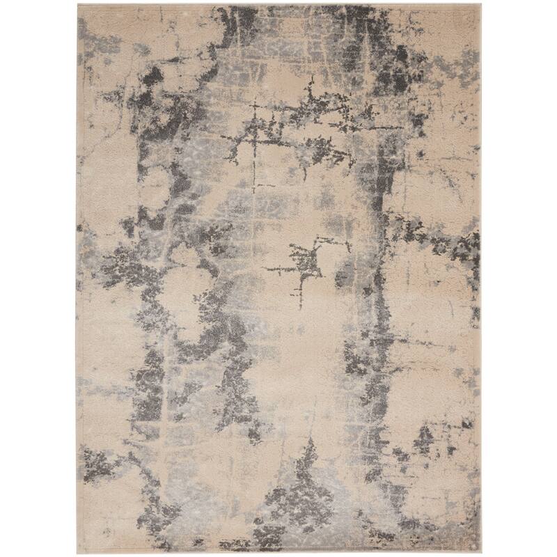 Heritage Abstract Modern Beige Grey Area Rug