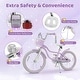 preview thumbnail 2 of 18, Gymax 20'' Girls Bike w/Removable Basket Streamers Hand Brake &