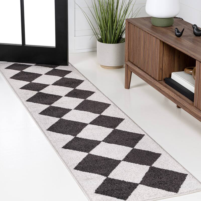 JONATHAN Y Porter Classic Geometric Diamond Pattern Rug