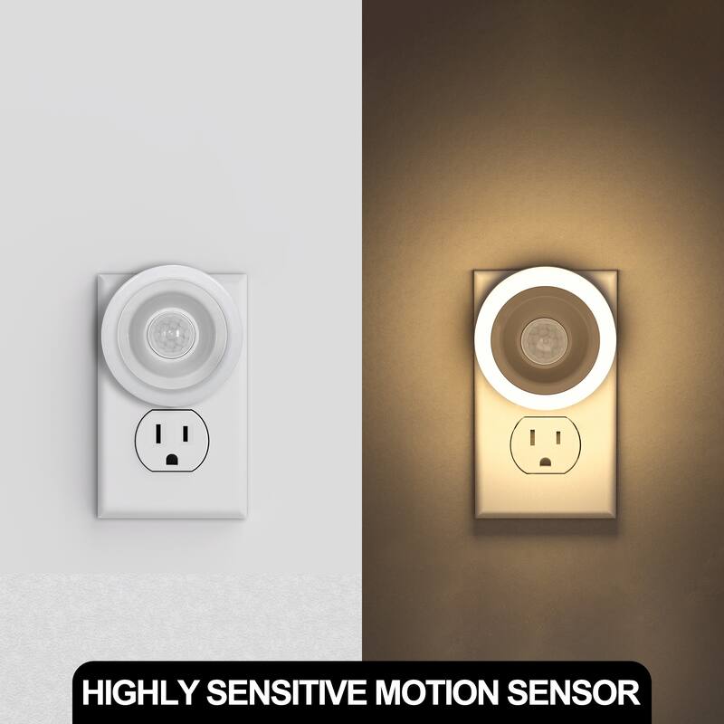 YANSUN 2-Pack Motion-Sensor Night Light, Warm 3000K