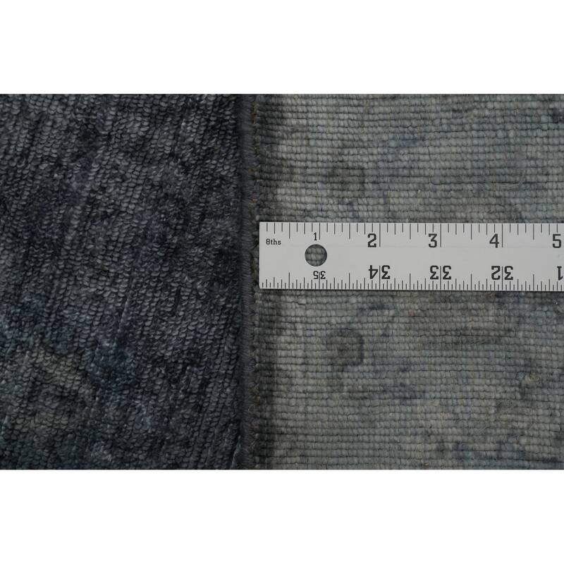 Hand-knotted Transitional Silk Carpet Grey Oushak Rug Geometric Oriental Area Rug - 7' 11'' X 5' 6''