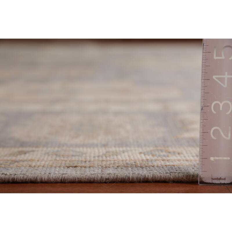Hand Knotted Oriental 100% Wool Carpet Transitional All-Over Greys & Charcoal Oushak Area Rug - 14' 0'' X 10' 1''