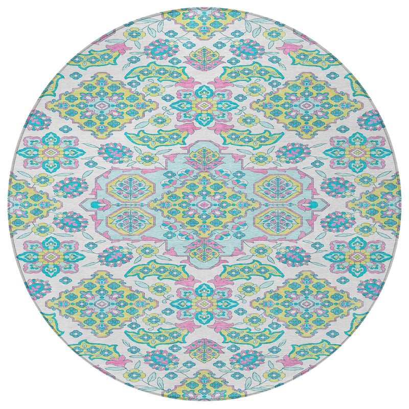 HomeRoots Medallion Traditional Rectangle Outdoor Rug