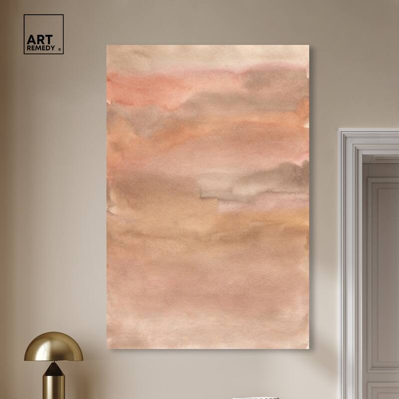 Art Remedy Sienna Pigments Blend Gallery Wrapped Boho Abstract 1 Piece Canvas Wall Art