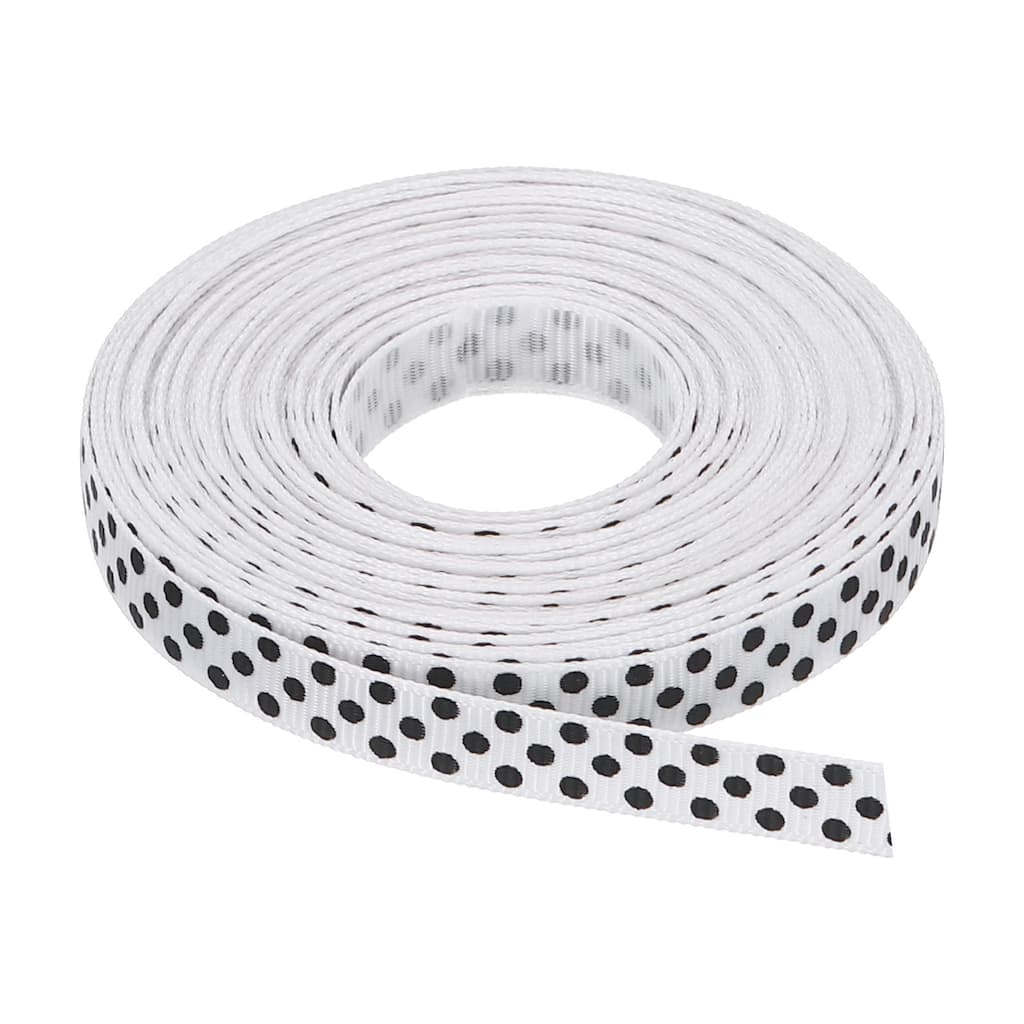 Grosgrain Ribbons White with Black Dots Bow Decoration