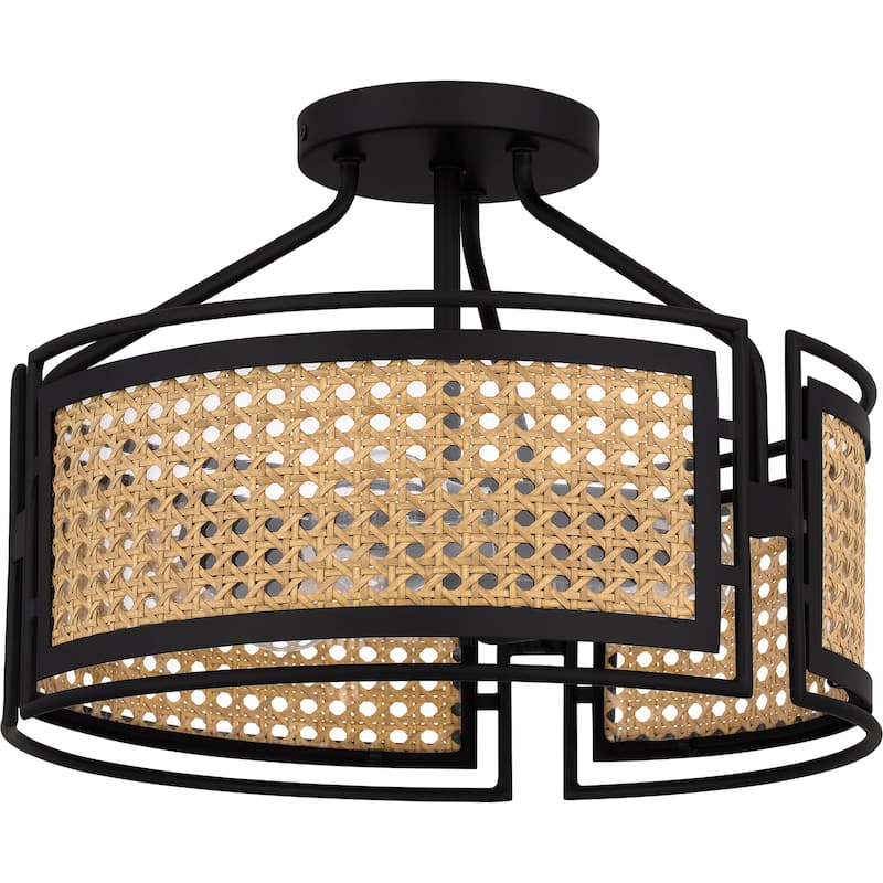 Priya 3-Light Matte Black Semi-Flush Mount