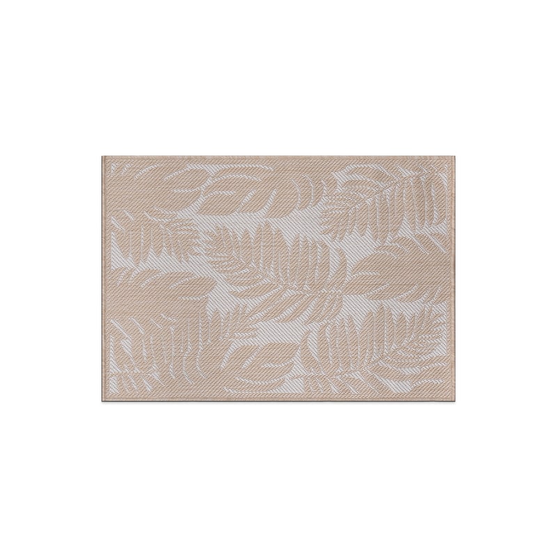 World Rug Gallery Floral Leaves Textured Flat Weave Indoor/Outdoor Area Rug