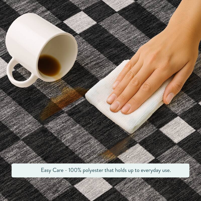 Machine Washable Indoor/ Outdoor Modern Augusta Chantille Rug