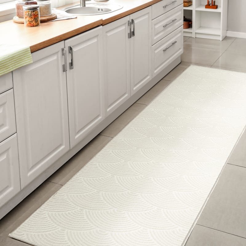 JONATHAN Y Cole Geometric Art Deco Fan Pattern High-Low Rug