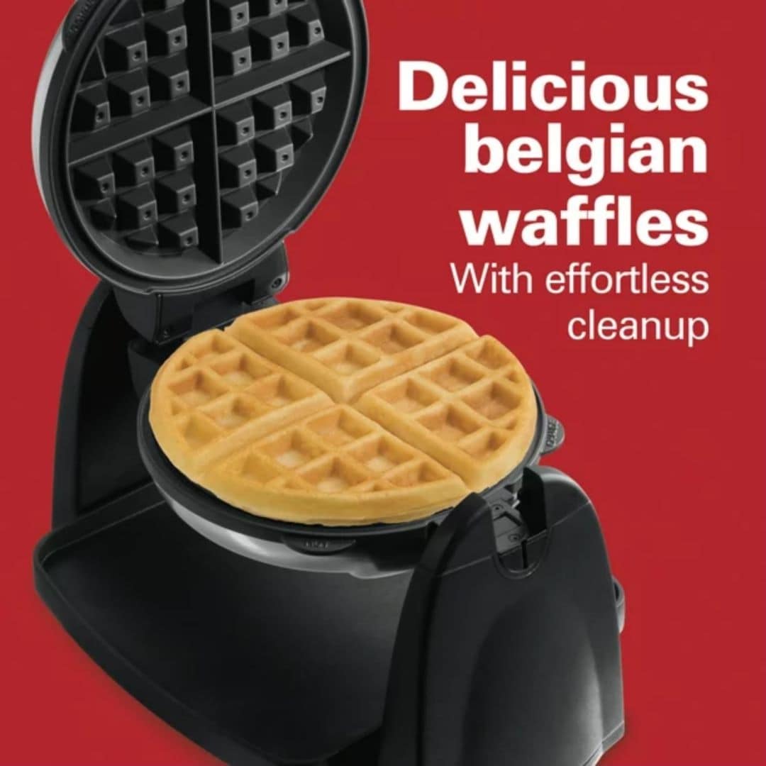 180° Flip Belgian Waffle Maker Iron, 1100W, Black/Silver - On Sale - Bed  Bath & Beyond - 37534991